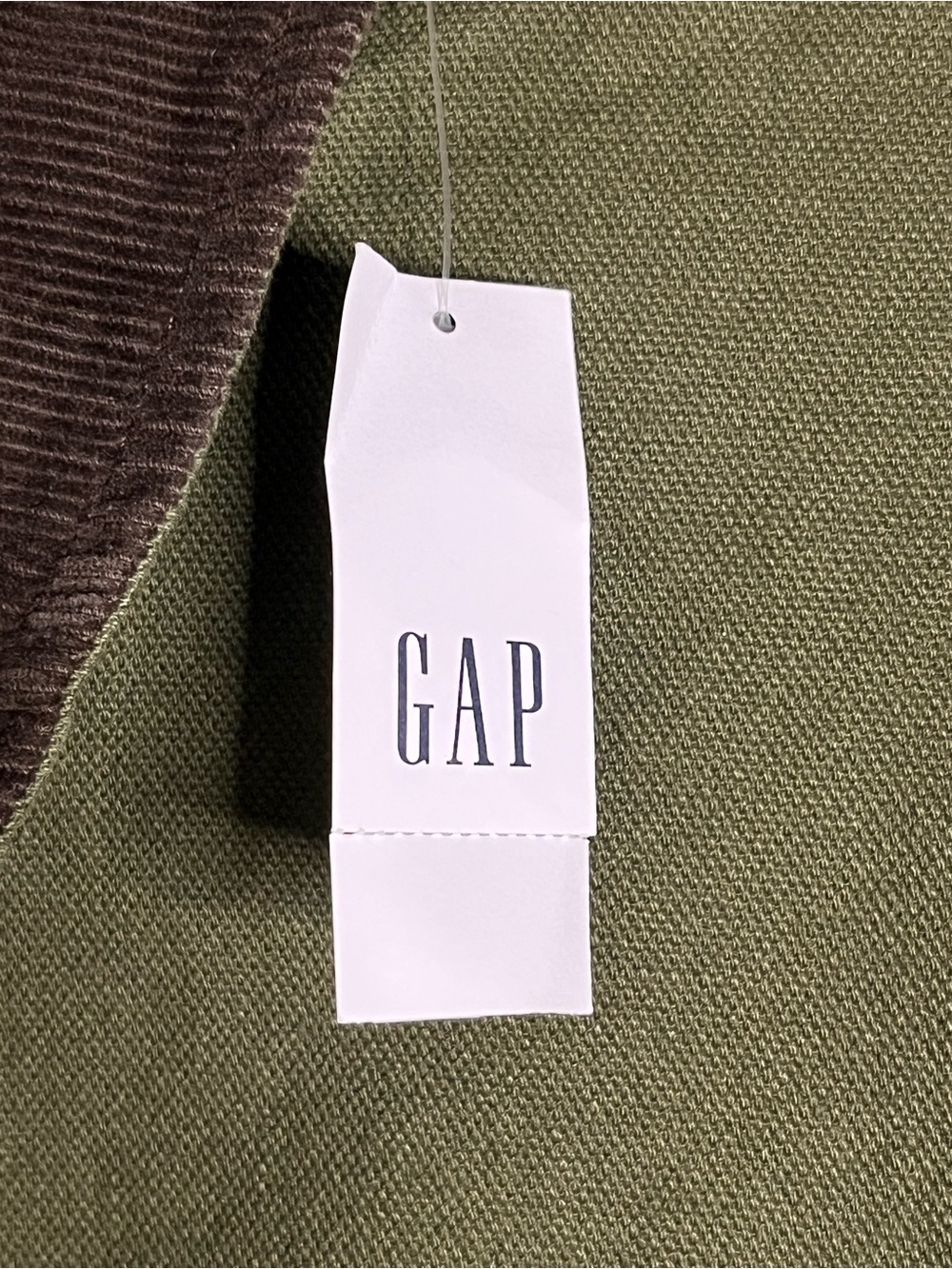GAP Men’s Olive Green Field Jacket with Dark Brown Corduroy Collar - Picture 8 of 10